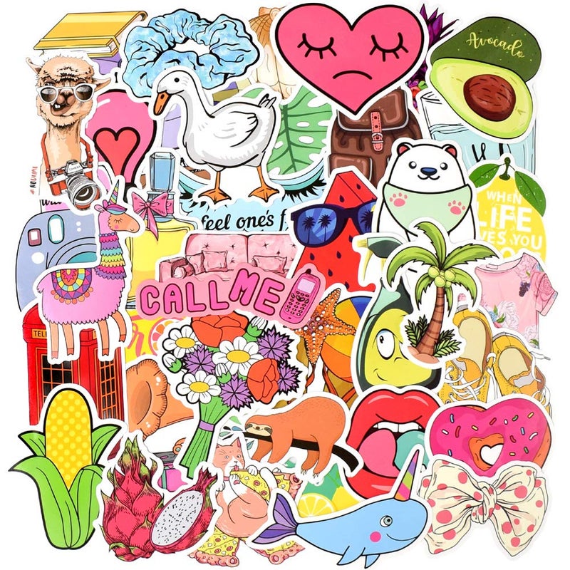 QTL Waterproof Stickers for Girls Cute Stickers for Water Bottles Hydro Flask Kids Teens Waterproof Vinyl Packs 100Pcs - Image 2